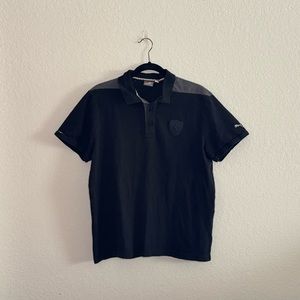 Puma Ferrari Black Polo Tee Shirt Top Size XL